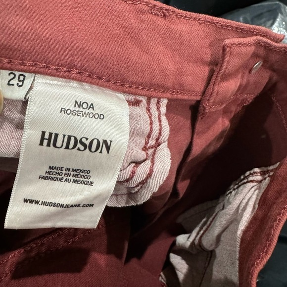 Hudson Noa High Rise Straight Crop Jeans Rosewood Red Wine Size 29 NWT - Picture 9 of 12